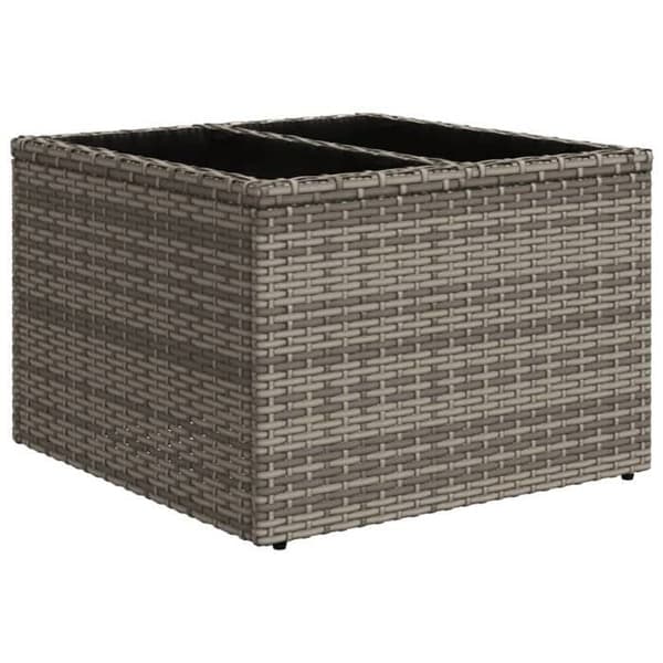 Maison Exclusive - Trädgårdsmöbler med kuddar 7 delar grå flätad resin