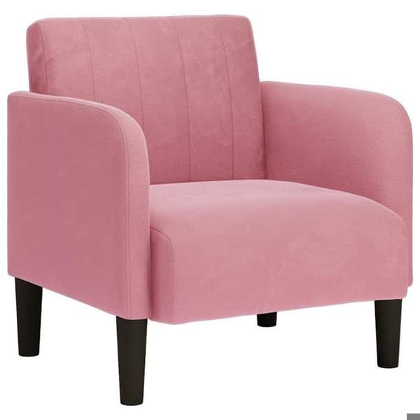 Stol - EKSKLUSIV HUS - 54 cm - Velour - Armlæn - Rosa Ros