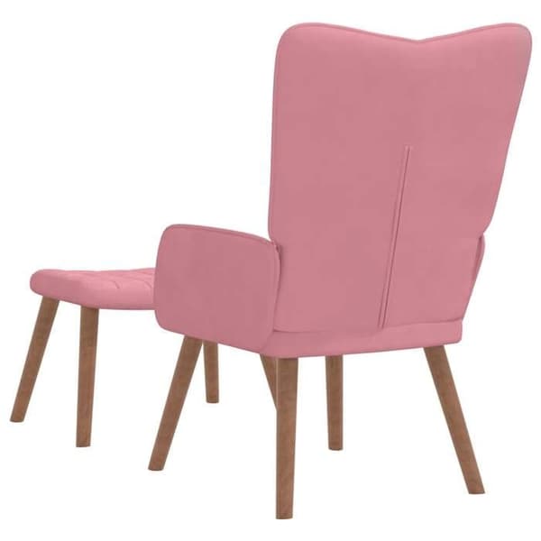 Maison Exclusive - Avkopplingsstol med fotstöd Rosa Sammet Ros