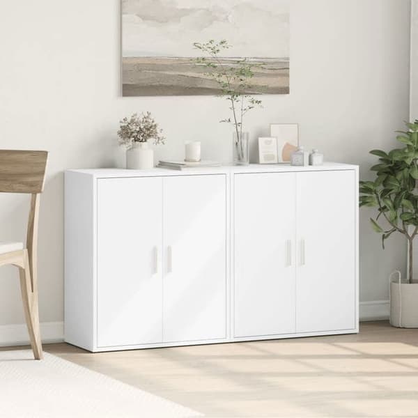 Maison Exclusive - Bufféer 2 st vit 60x31x70 cm ingenjörsträ
