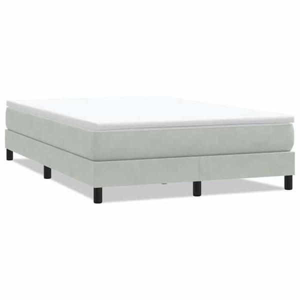 Sengestel - EKSKLUSIV HUS - 160x220 cm - Lys grå velour - Lamelseng - Robuste ben Ljusgrått