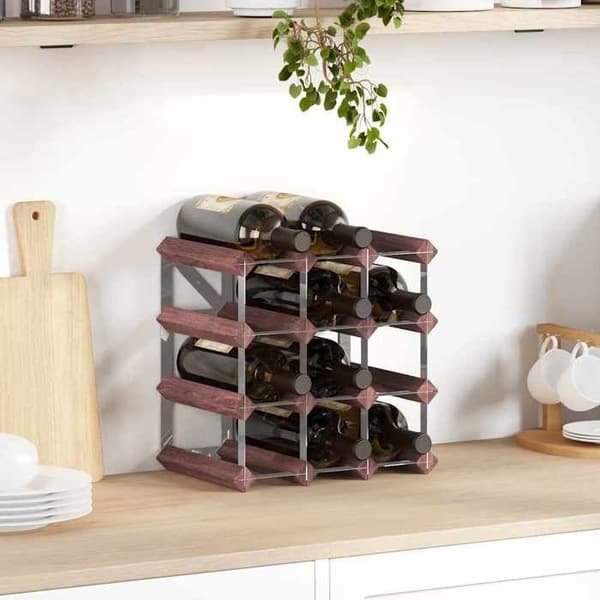 Maison Exclusive - Flaskeholder til 12 flasker Brun Solid fyrretræ brun
