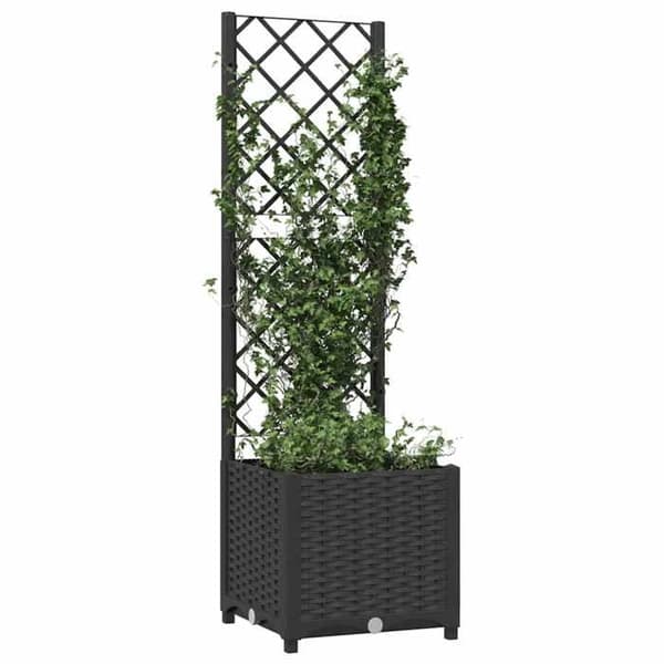 Maison Exclusive - Havekasse med espalier Sort 40x40x136 cm PP