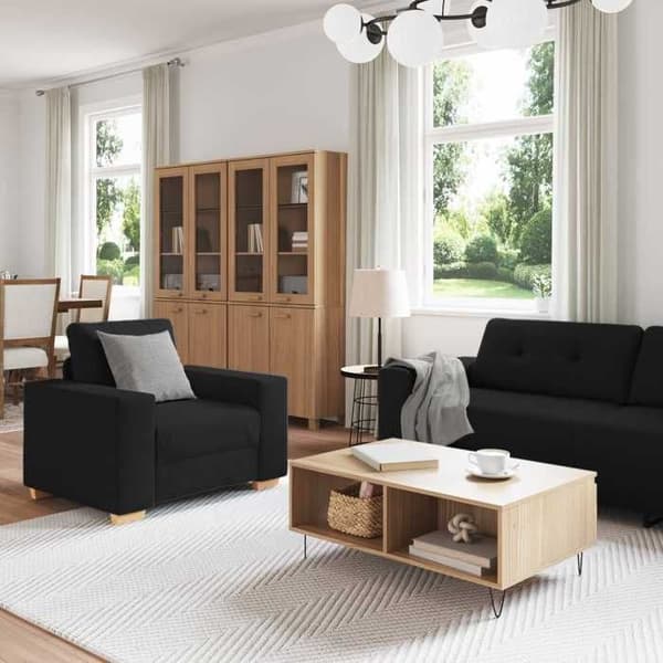 Maison Exclusive - Soffa 3 delar Svart tyg Svart