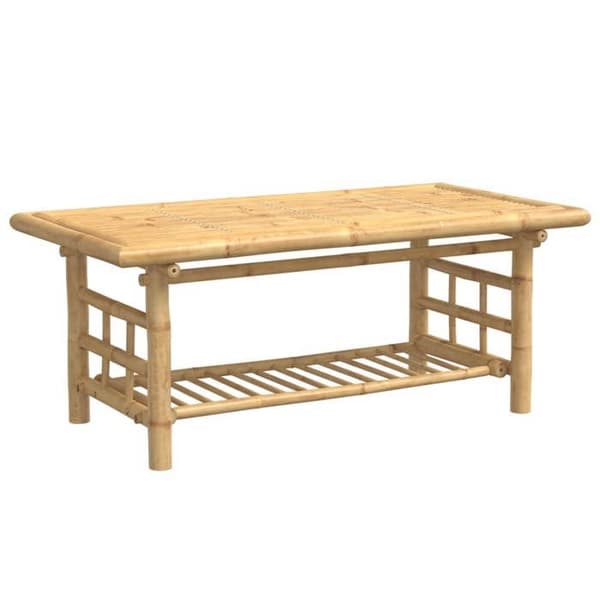 Bord - EKSKLUSIV HUS - 110x55x45 cm - Bambus - Rektangulær - Opbevaringshylde