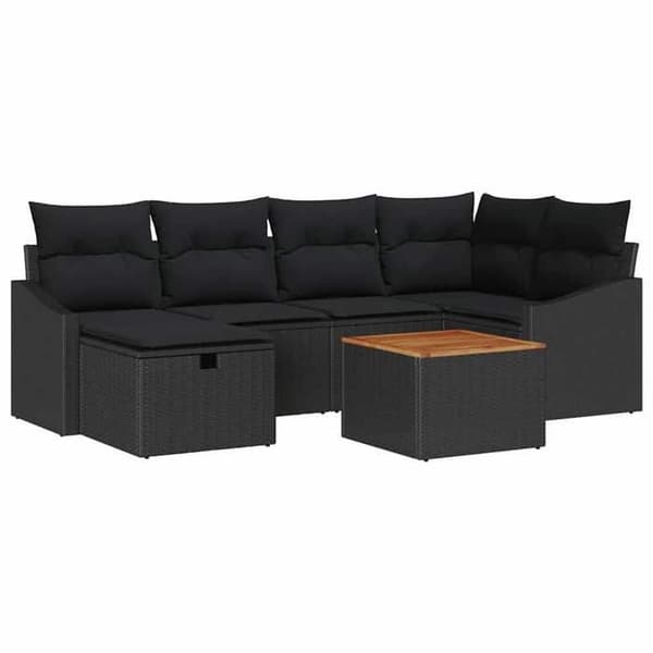 Maison Exclusive - 7 pc have-sofa sæt i sort polyrotin