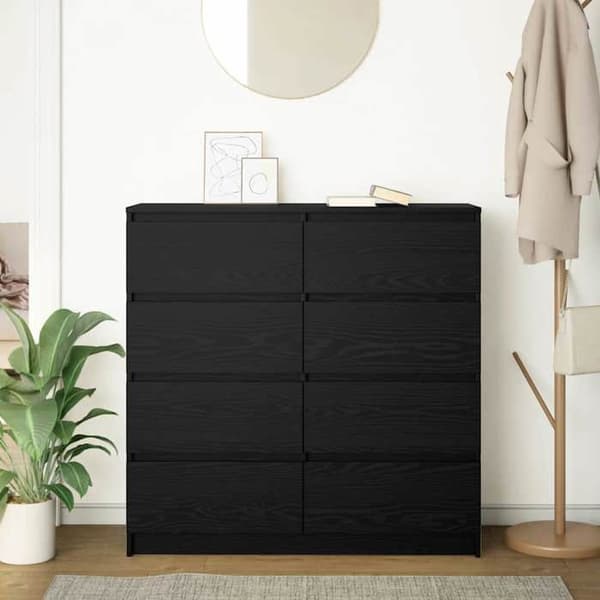 Maison Exclusive - Buffet i sort egetræ 100x35x99 cm i ingeniørtræ svart ek