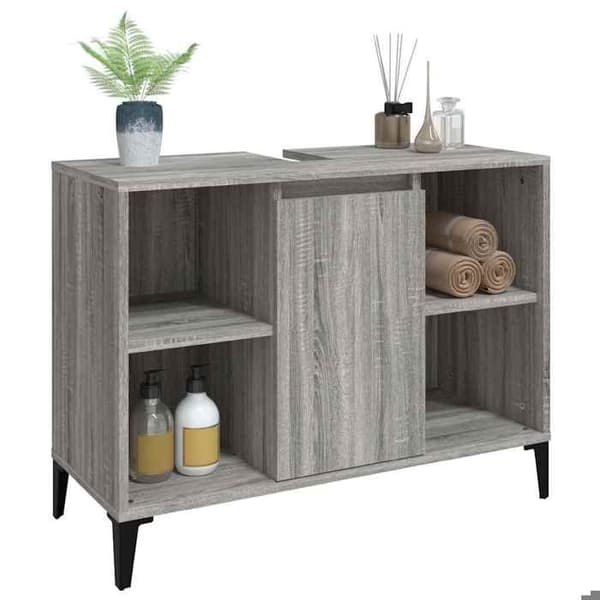 Maison Exclusive - Diskbänk möbel sonoma grå 80x33x60 cm ingenjörsträ