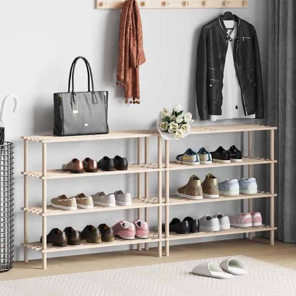 Maison Exclusive - 4 hyllyä kengille 2 kpl Vahva kuusipuu