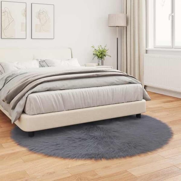 Tæppe - MAISON EXCLUSIVE - TAFALLA - Ø 160 cm - Polyester - Antracit antracit