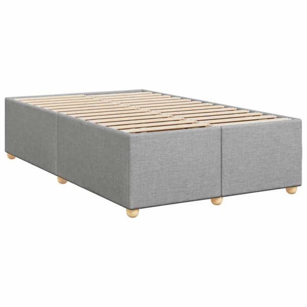 Sängram med madrass - EXKLUSIV HEM - Boxspring-säng - Ljusgrå - Tyg - LED USB Ljusgrått