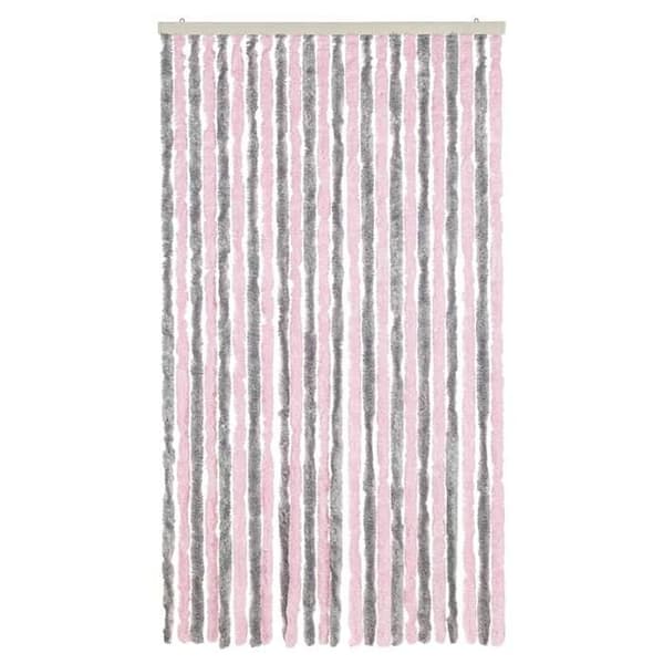 Maison Exclusive - Harmaa hopeinen ja vaaleanpunainen hyttysverkko 100x200 cm chenille