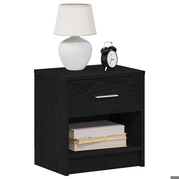 Maison Exclusive - Natborde 2 stk med skuffe Sort 39x28x41 cm