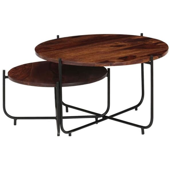 Maison Exclusive - Sæt af 2 stk. sofabord i massivt træ 60x35 cm