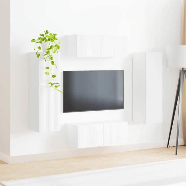 Maison Exclusive - TV-møbel sæt 4 stk Hvid Ingeniørtræ