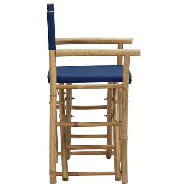 Maison Exclusive - Fällbara direktörsstolar, set om 2, Blå Bambou och tyg
