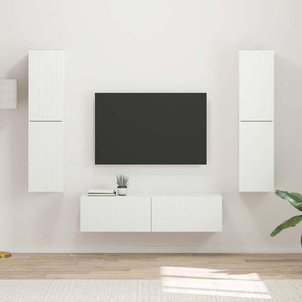 Maison Exclusive - 6 dele TV-møbel sæt Hvid Ingeniørtræ