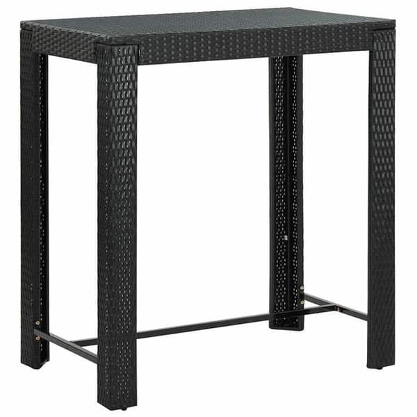 Maison Exclusive - Havebar sæt 5 dele med sorte polyrattan puder Svart (polyrotin)