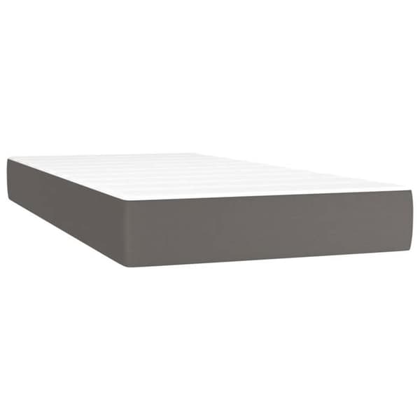 Maison Exclusive - Sengebund med lameller og madras samt LED Grå 90x200 cm