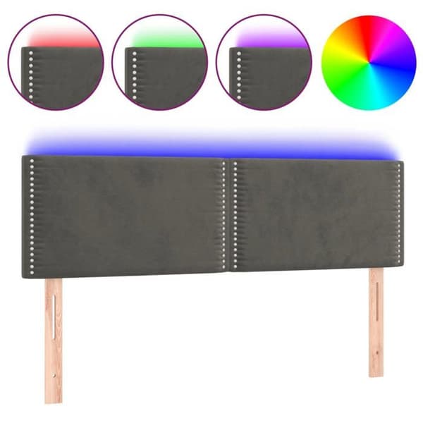 Maison Exclusive - LED-päätyharso Tummanharmaa 144x5x78/88 cm Sametti mörkgrå