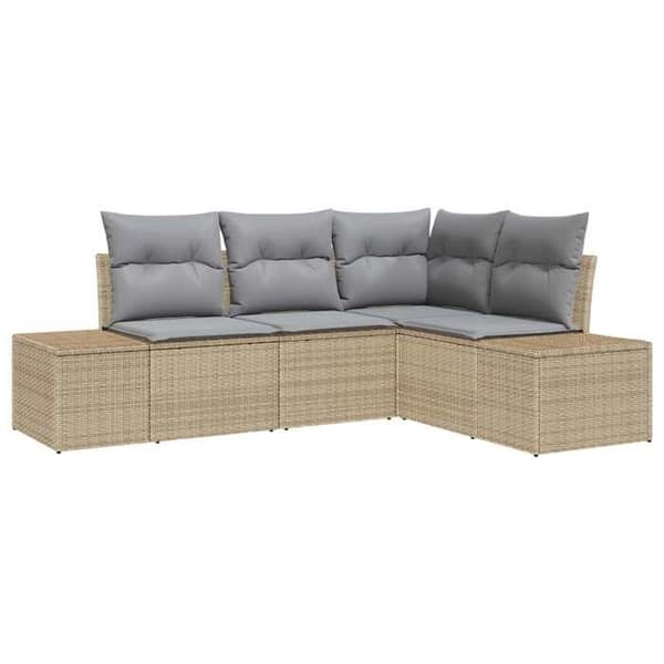 Maison Exclusive - 4-delt have-sofa sæt i beige og lys grå polyrotin
