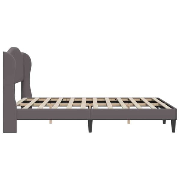Maison Exclusive - Sengestel med hovedgærde Grå 140 x 200 cm Kunstlæder