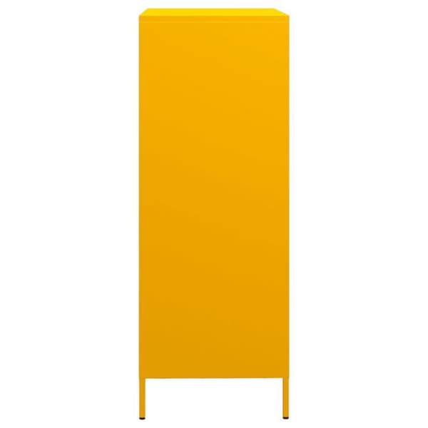 Maison Exclusive - Buffé hög gul senap 68x39x103,5 cm stål