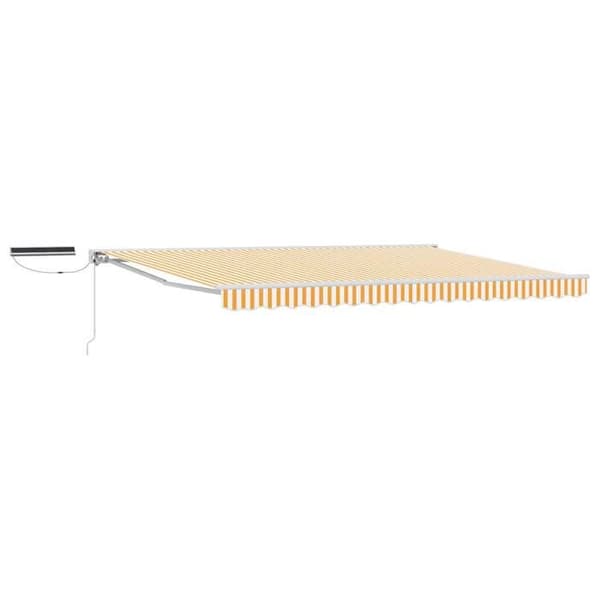 Maison Exclusive - Elektrisk utdragbar markis Gul och vit 4 × 3,5 m