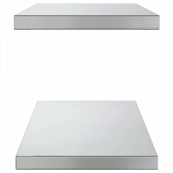 Væghylder - EKSKLUSIV HUS - 2 stk 75x30 cm - Rustfrit stål - Sølvfarvet - Rektangulær Silver