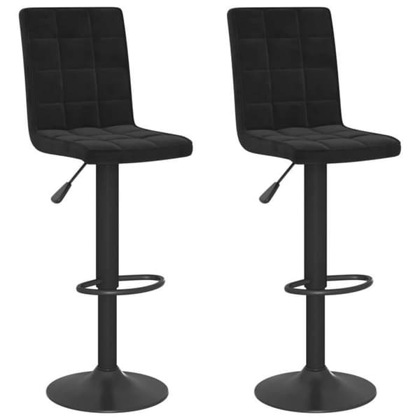 Maison Exclusive - Barstolar set om 2 svart sammet