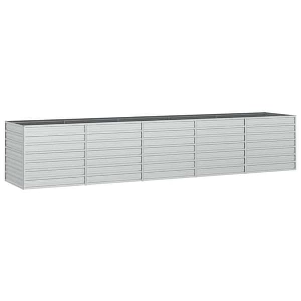 Höjd trädgårdssäng - Exklusivt Hem - 400x80x77 cm - Galvaniserat stål - Silvergrå