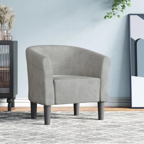 Maison Exclusive - Vaaleanharmaa samettinen nojatuoli Ljusgrått