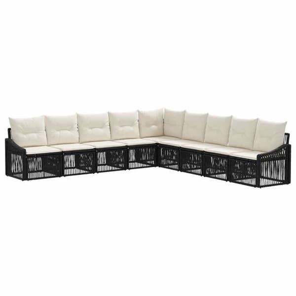 Maison Exclusive - 9 stk. have-sofa sæt i sort polyrotin