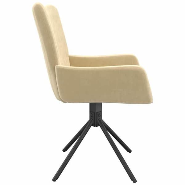 Maison Exclusive - Snurrstolar för matplats, set om 2, Creme Sammet Grädde