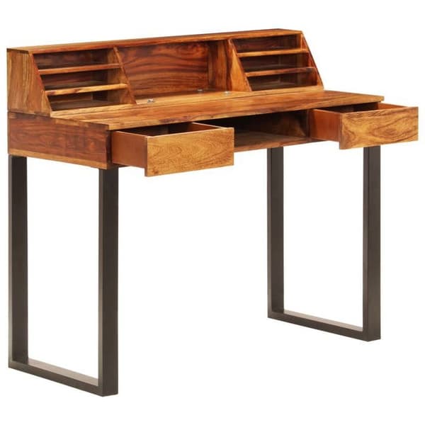 Maison Exclusive - Kontor 110x50x94 cm Solid Seshamtræ og stål