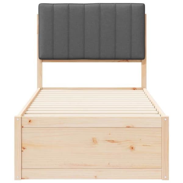 Maison Exclusive - Sänkyrunko pehmustetulla päädyllä Tummanharmaa 75 x 190 cm Mörkgrå