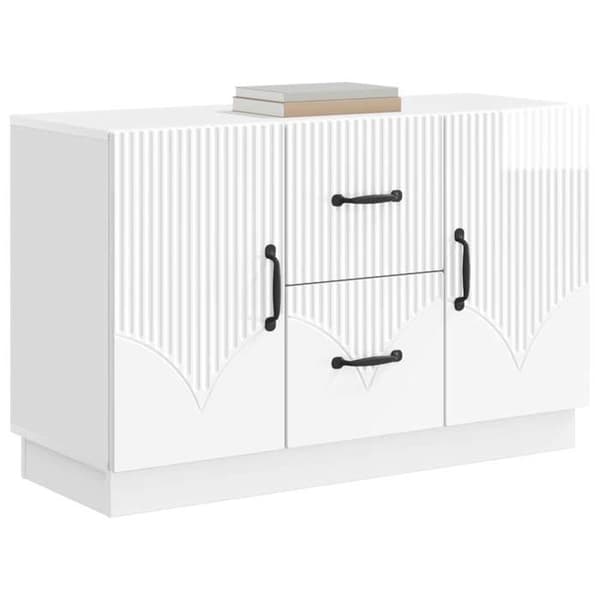 Maison Exclusive - Buffé Vit glänsande 89 x 34,5 x 57 cm Ingenjörsträ