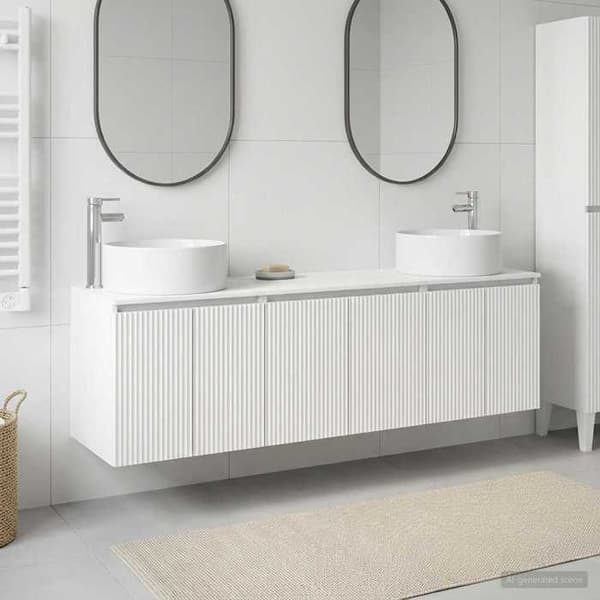 Maison Exclusive - 3 kpl kylpyhuonekaappisetti Valkoinen