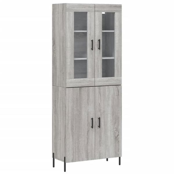 Maison Exclusive - Buffé hög Sonoma grå 69,5x34x180 cm Ingenjörsträ