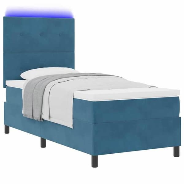 Maison Exclusive - Sininen LED-jousipatja 90 x 200 cm Sametti Mörkblå