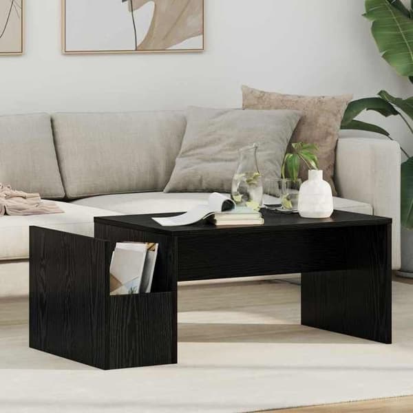 Bord - EKSKLUSIV HUS - 90 x 45 x 35 cm - Sort eg - Ingeniørtræ - Rektangulær svart ek
