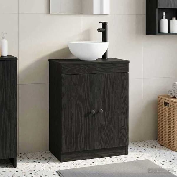Maison Exclusive - Badeværelsesmøbel med sort vask 54 x 35 x 83 cm