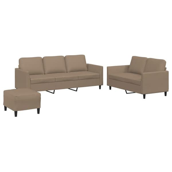 Maison Exclusive - Sæt af 3 sofaer med puder Cappuccino Simil læder
