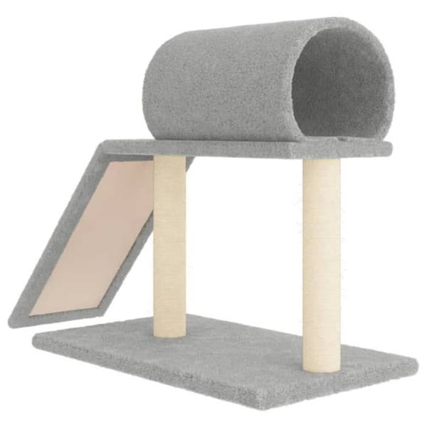 Maison Exclusive - Katte træ med tunnel og stige lys grå 55,5 cm Ljusgrått