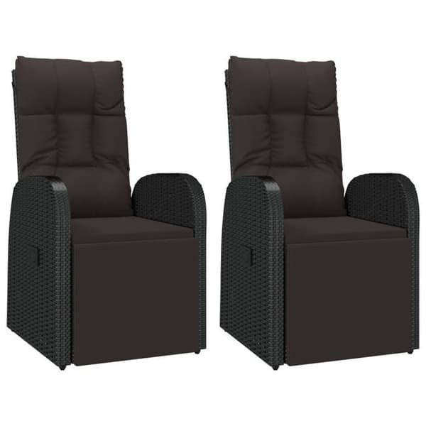 Havemøbel sæt - Maison Exclusive - 3 dele - sort poly rattan - akacietræ bord svart