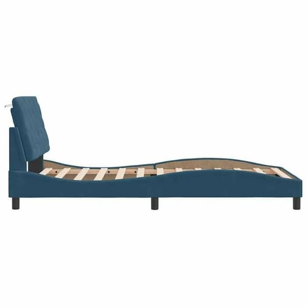 Maison Exclusive - Sängram utan madrass blå 100x200 cm sammet