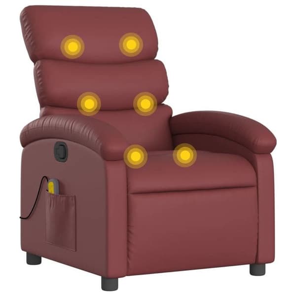 Maison Exclusive - Rød bordeaux massage stol i kunstlæder