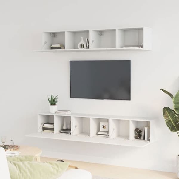 Maison Exclusive - 5-delt TV-møbel sæt Hvid Ingeniørtræ Vit
