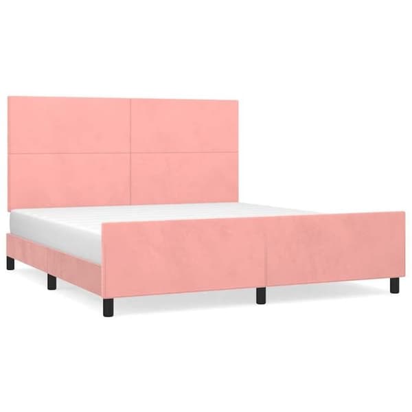 Maison Exclusive - Sängram utan madrass rosa 160x200 cm sammet