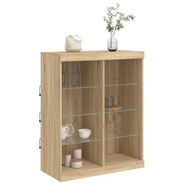 Maison Exclusive - Buffet med LED-lys i sonoma eg 81x37x100 cm